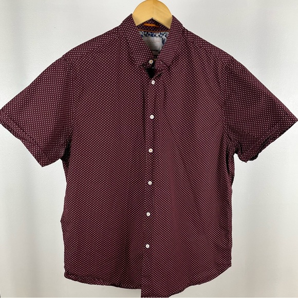 Denim & Flower Other - Denim & Flower Button Down Burgundy
Polka Dot Shirt